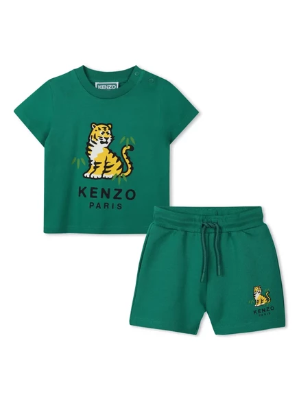 Комплект шорт Kenzo Kids из органического хлопка, зеленый
