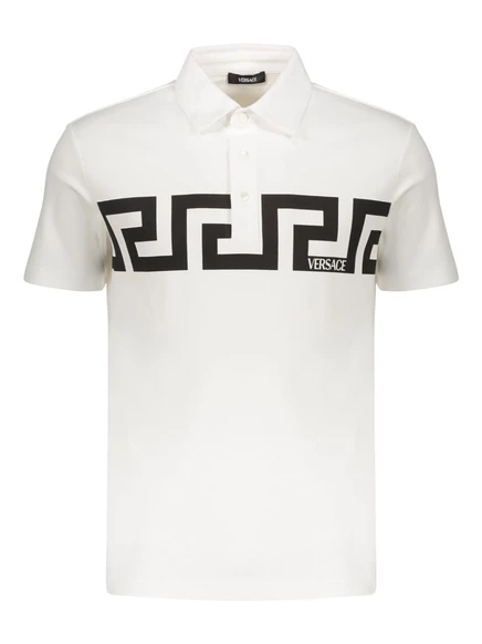 Мужское поло Versace хлопковое, белое