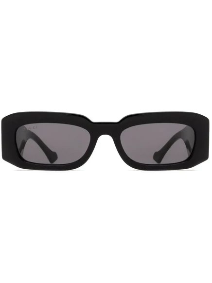 Мужские солнцезащитные очки Gucci Eyewear прямоугольные с логотипом, черные