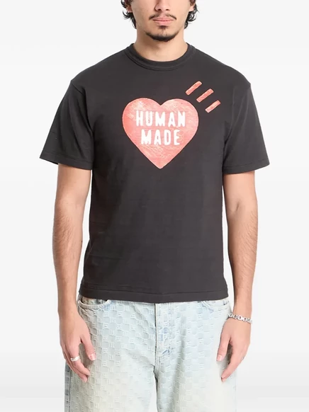 Унисекс футболка HUMAN MADE с принтом сердца, черная
