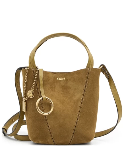 Женская сумка-тоут Chlo Small Spin из замши, зеленая