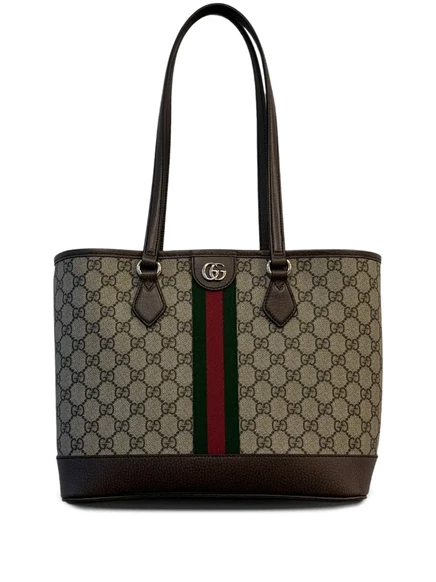 Женская сумка-тоут Gucci Ophidia средняя, бежево-коричневая