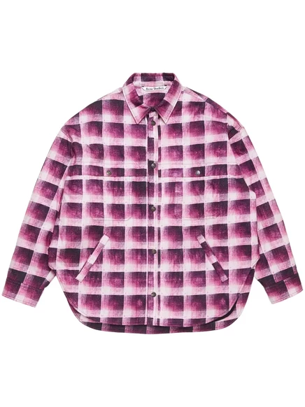 Мужская рубашка Acne Studios в клетку, розовая