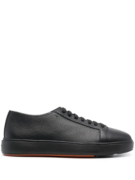 Мужские кроссовки Santoni из кожи, черные