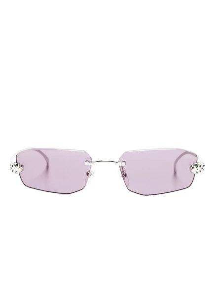 Солнцезащитные очки Cartier Eyewear геометрическая оправа, серебристые