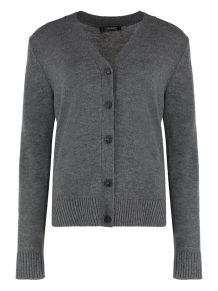 Женский кардиган S. Max Mara Apollo, с заплатками, серый