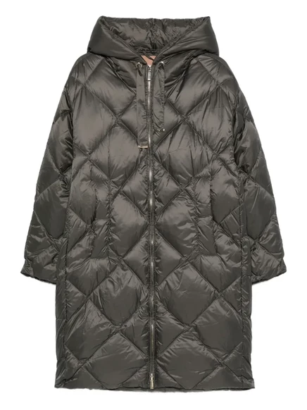 Стеганое пальто Max Mara с капюшоном black