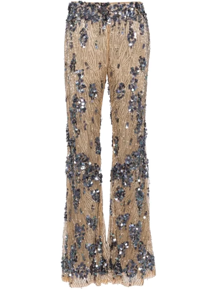 Расклешенные брюки Alberta Ferretti, украшенные блестками neutrals