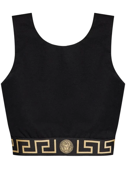 Женский спортивный бюстгальтер Versace Greca Border, черный