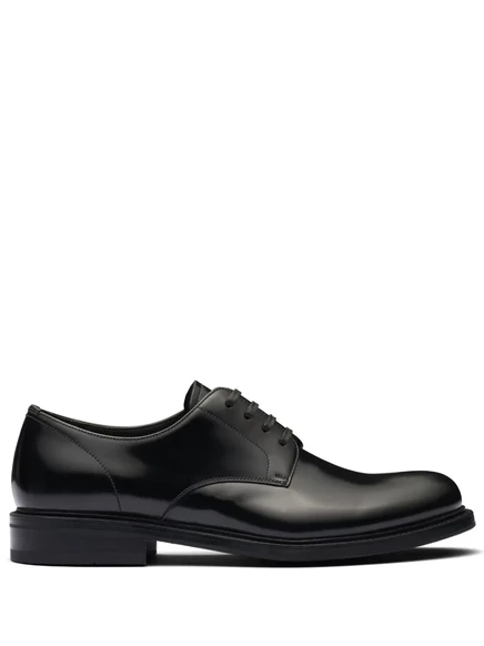 Мужские дерби Prada кожаные, черные