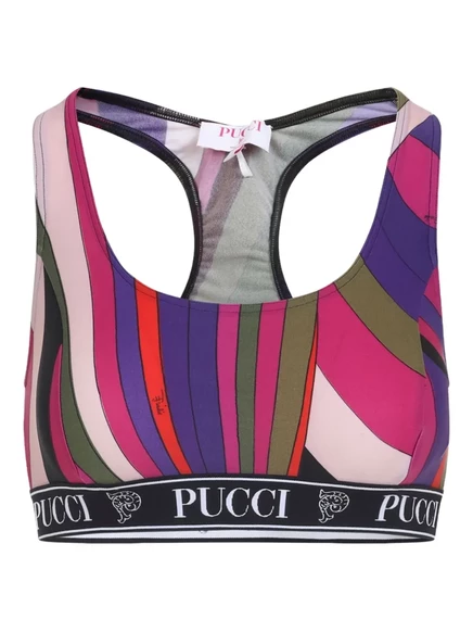 Женский спортивный бюстгальтер pucci с открытой спинкой, розовый