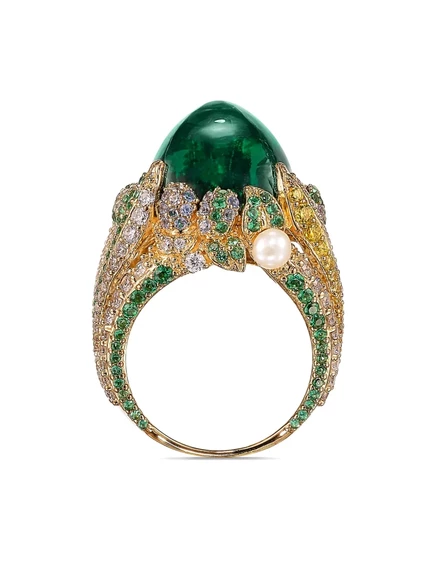 Женское кольцо Anabela Chan Emerald Sugarloaf, позолоченное