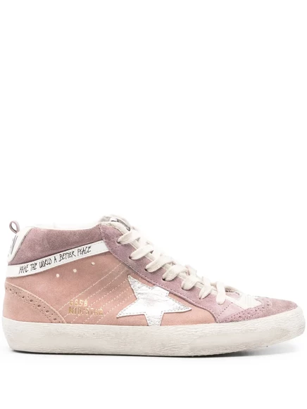 Женские кеды golden goose mid star, розовые