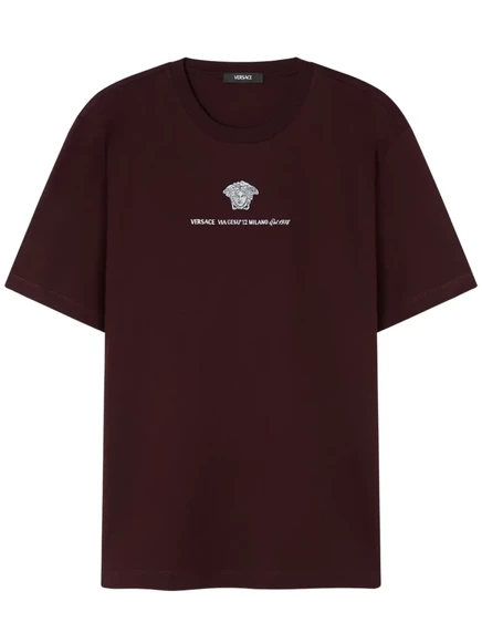 Футболка с вышивкой Versace Medusa Milano brown