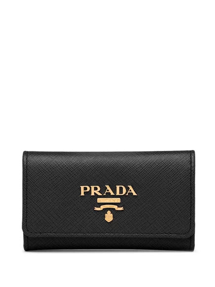 Женская ключница Prada на кнопке, черная