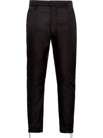Укороченные брюки из нейлона Prada Re-Nylon black