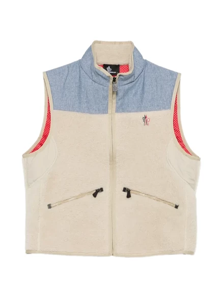 Женский жилет Moncler Grenoble с логотипом, бежево-синий