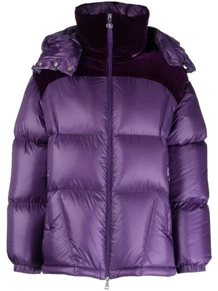 Стеганая куртка Moncler Meandre с бархатными вставками purple
