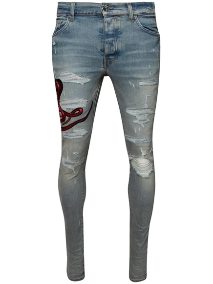 Мужские джинсы-скинни Amiri Red Poison Archival, синие