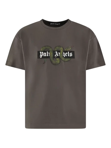 Футболка с логотипом Palm Angels snake box green