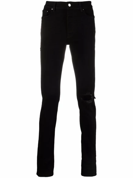 Мужские джинсы Amiri узкие рваные, черные