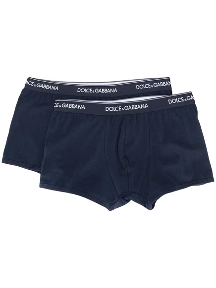 Мужские боксеры Dolce & Gabbana 2 шт. с логотипом на поясе, синие