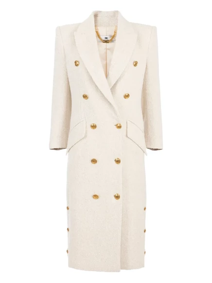 Двубортное пальто Elisabetta Franchi white