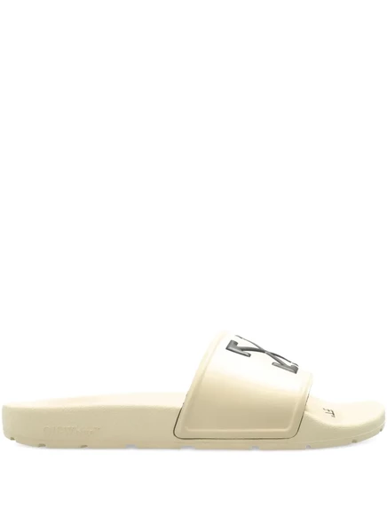 Женские шлепанцы Off-White Arrows, бежевые