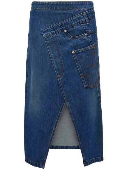 Джинсовая юбка с запахом от JW Anderson blue