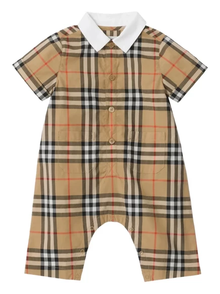 Комбинезон с карманами в клетку Burberry Kids