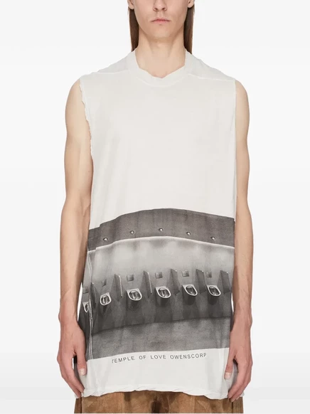 Мужская майка Rick Owens Temple Jumbo Sl, белая
