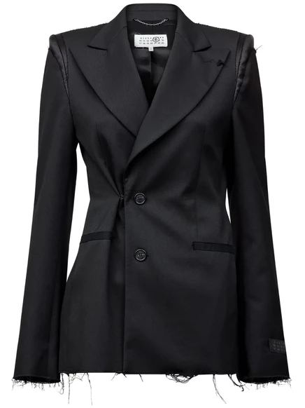 Женский блейзер MM6 Maison Margiela асимметричный, черный
