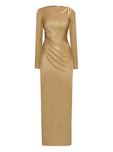 Макси-платье Oscar de la Renta из драпированного джерси gold