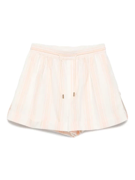 Шорты в полоску с отложным воротником и завязками от Chloé