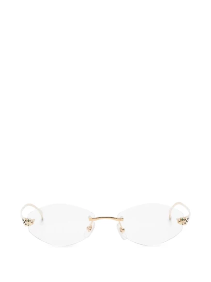 Унисекс очки Cartier Eyewear безободковые, золотистые