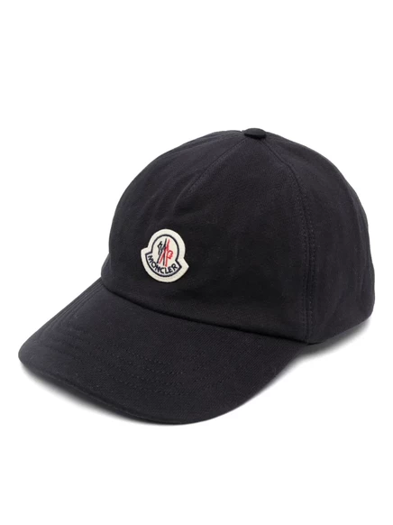 Мужская хлопковая кепка Moncler с логотипом, темно-синяя