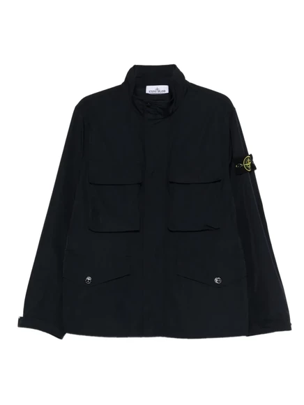 Мужская рубашка-куртка Stone Island с карманами, синяя