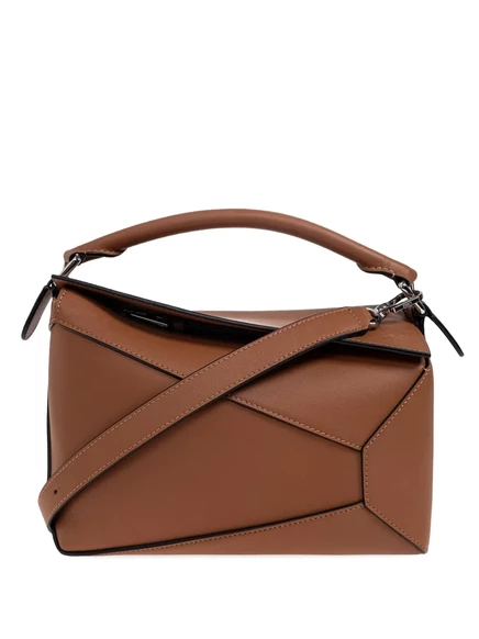Сумка-тотализатор LOEWE small Puzzle с отделкой по краям brown