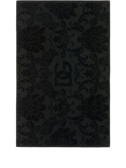Хлопковый махровый коврик для ванной Dolce & Gabbana Casa black