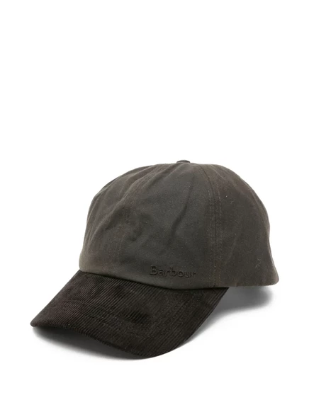 Мужская кепка Barbour вельветовая панельная, оливковая