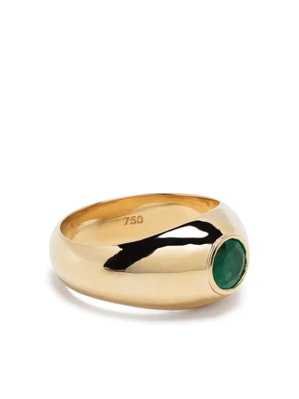 Мужское кольцо-печатка SHAY 18K с изумрудом, золотистое