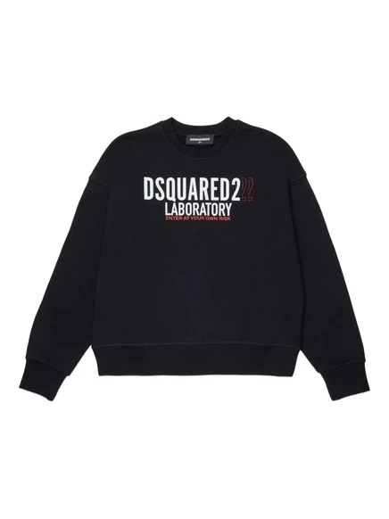 Свитшот для мальчиков DSQUARED2 Kids хлопковый, черный