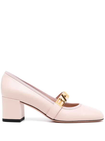 Кожаные туфли-лодочки Bally Spell диаметром 55 мм с надписями на деталях pink