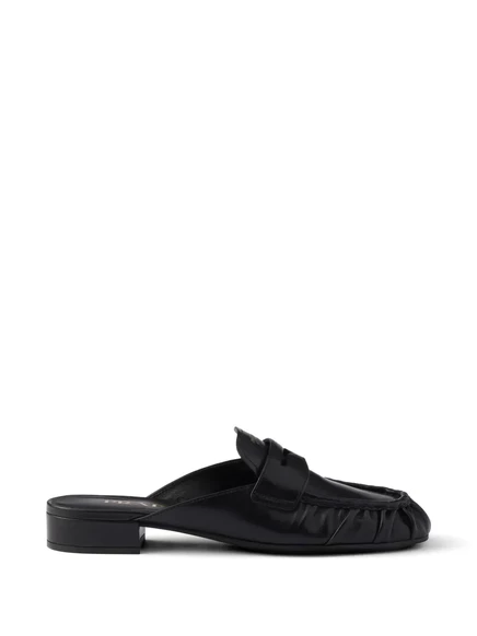 Женские кожаные мюли Prada, черные