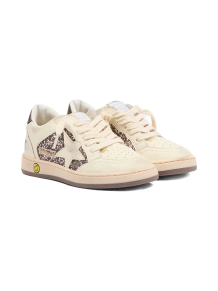 Детские кроссовки Golden Goose Kids Ball Star с глиттером