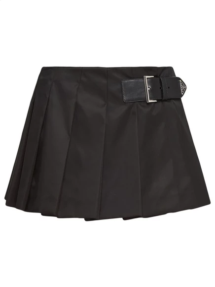 Мини-юбка в складку из нейлона Prada Re-Nylon black