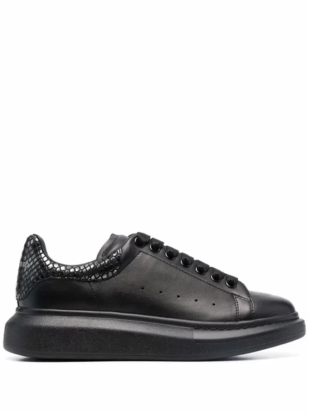 Кроссовки Alexander McQueen большого размера с эффектом змеиной кожи black