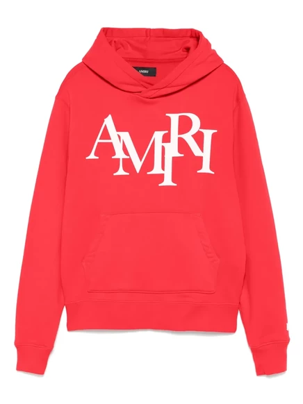 Мужское худи Amiri Staggered с карманом-кенгуру, красное