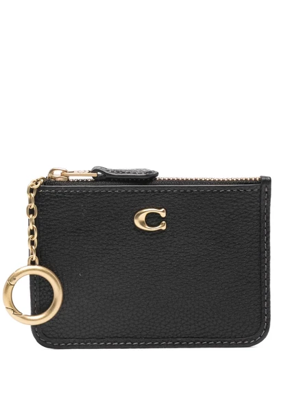 Унисекс кошелек coach mini skinny id кожаный, черный