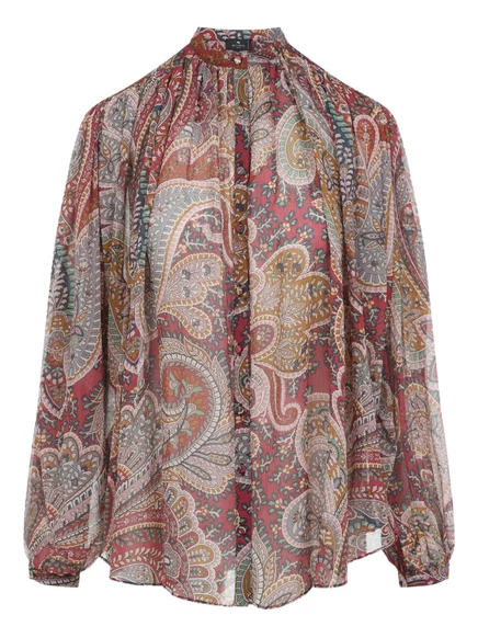 Женская блузка Etro с узором пейсли, красная